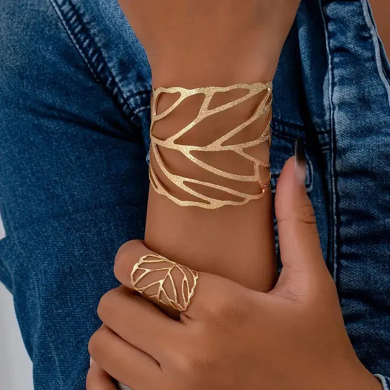 Pulsera Vintage con Diseño de Hoja