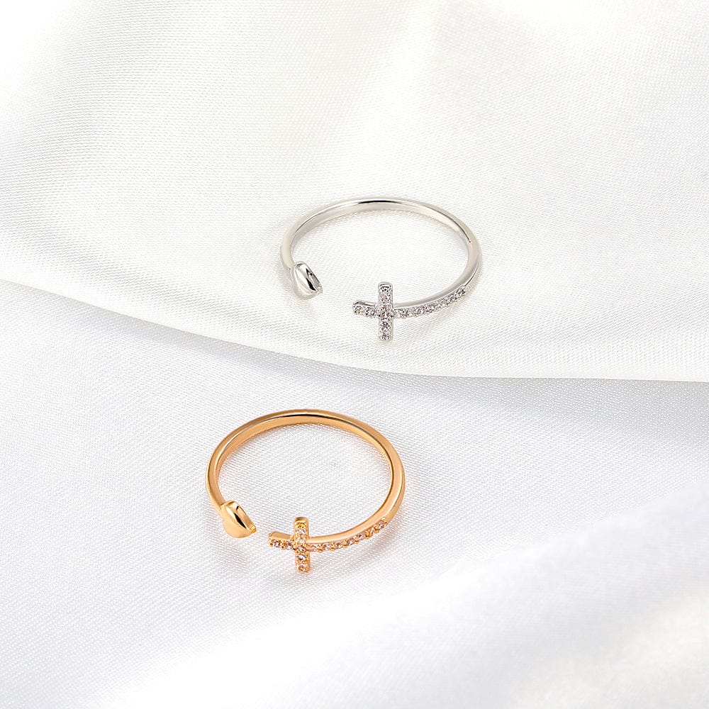 Anillo de Plata Amor y Cruz