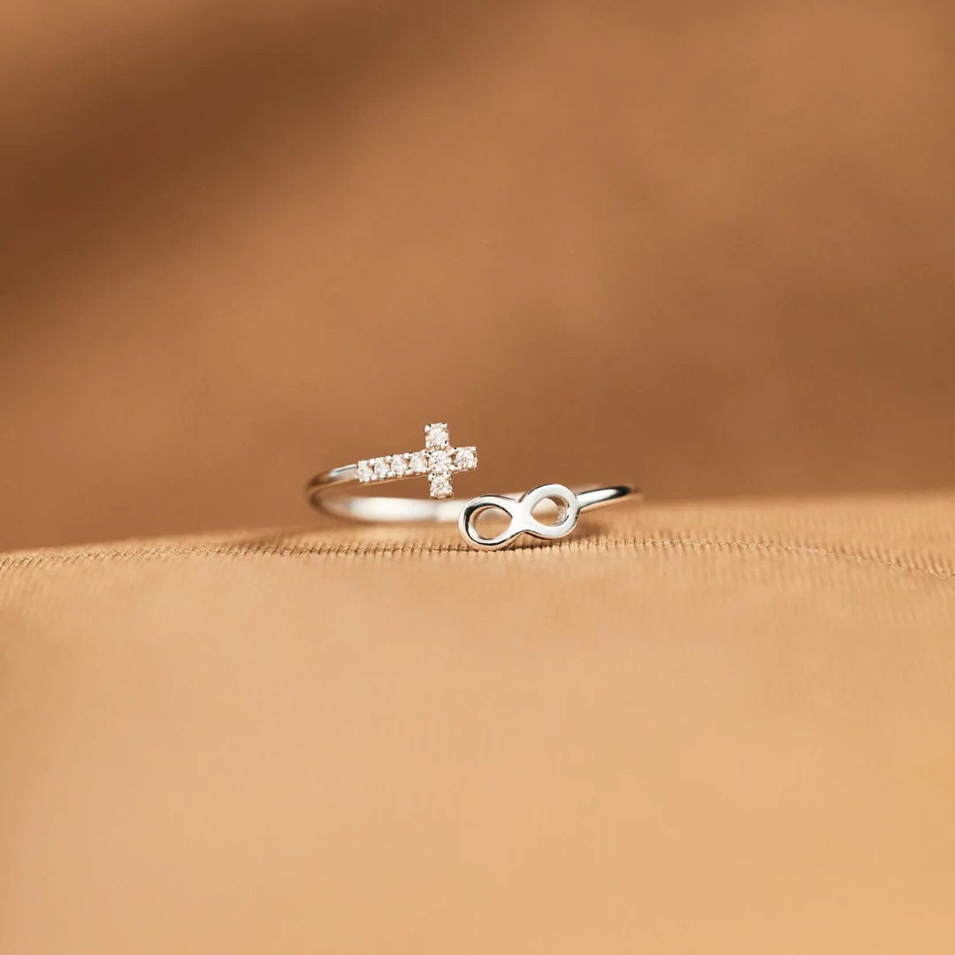 Anillo de Plata Fe e Infinito (Ajustable)
