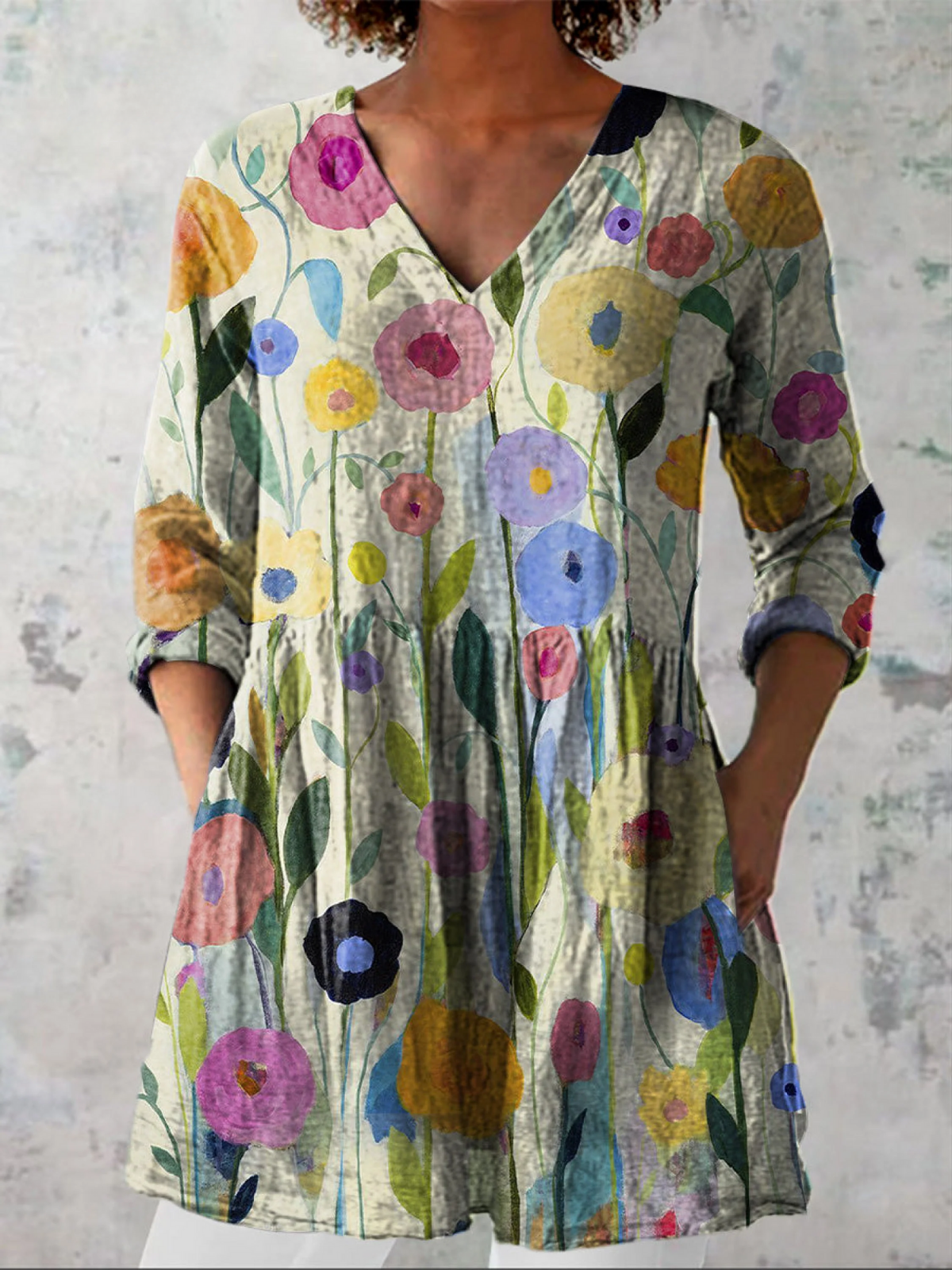 Blaire – Blusa larga con escote en V elegante