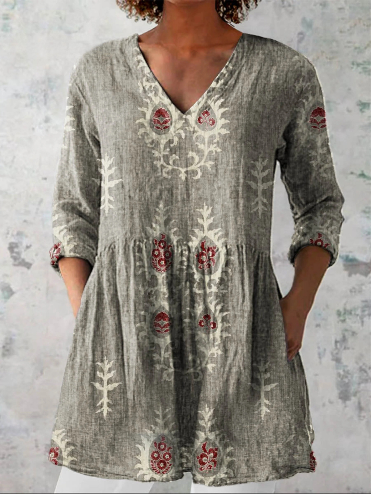 Maeve – Blusa larga con escote en V, elegante y femenina