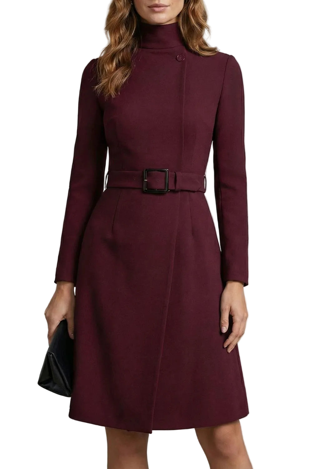 Nivara – Vestido midi de corte A con cintura asimétrica