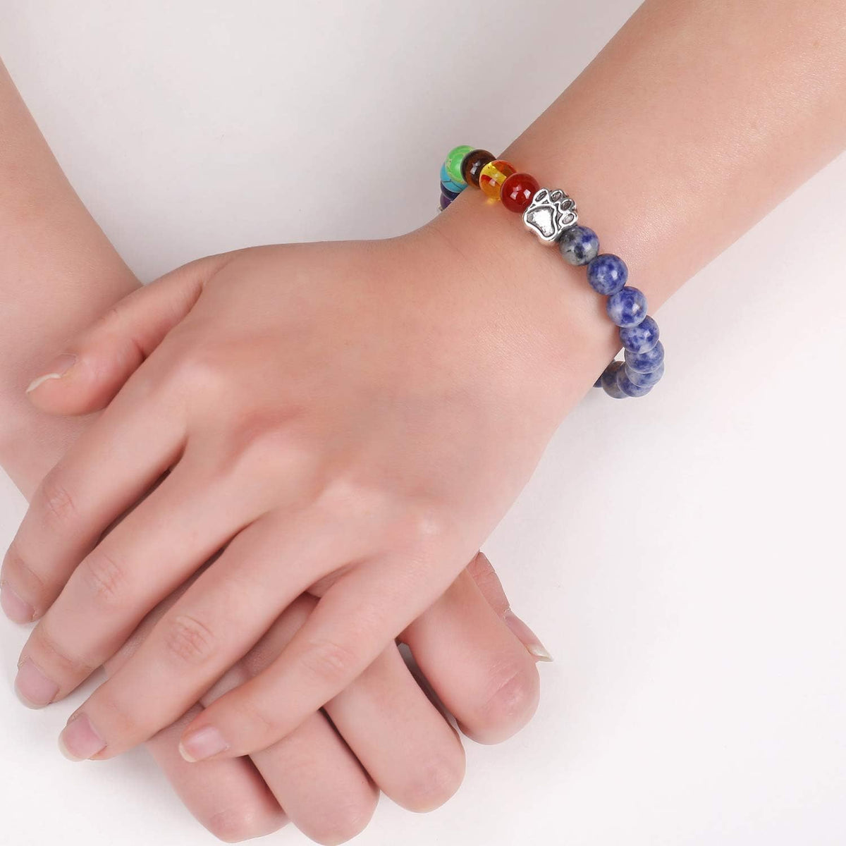 Pulsera Puente del Arcoíris con 7 cuentas de chakras – Recuerdo de tu mascota