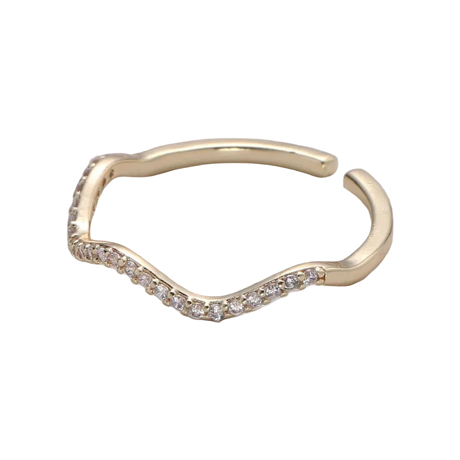 Anillo Onda Dorada (Ajustable)