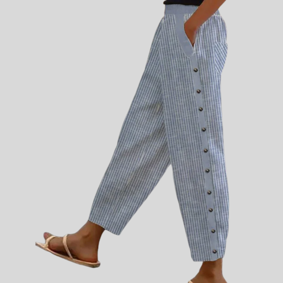 Linaya | Pantalones de rayas con botones