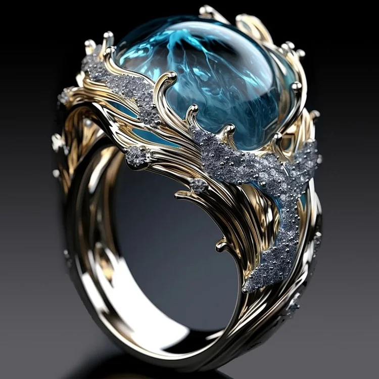 Anillo Vintage Cristal del Océano
