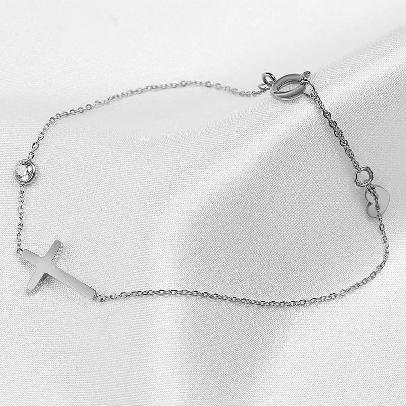 Pulsera Corazón Plateada Fe