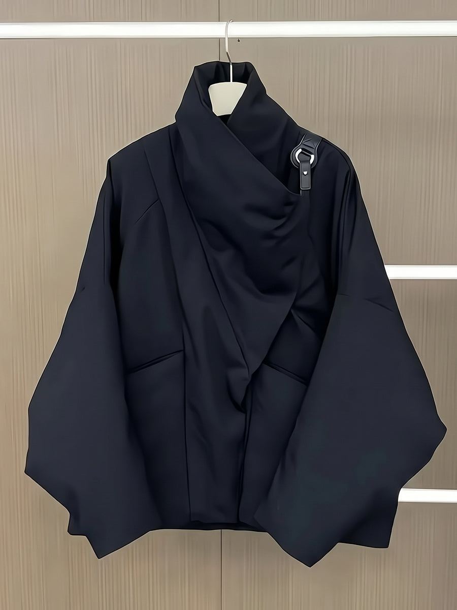 Blanca | Chaqueta acolchada asimétrica con drapeado
