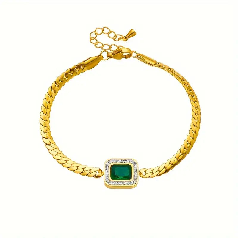 Pulsera Joana Verdejante con Esmeralda