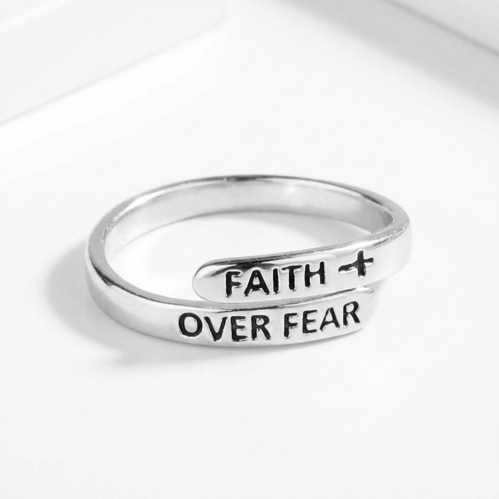 Anillo Fe sobre el Miedo (Ajustable)