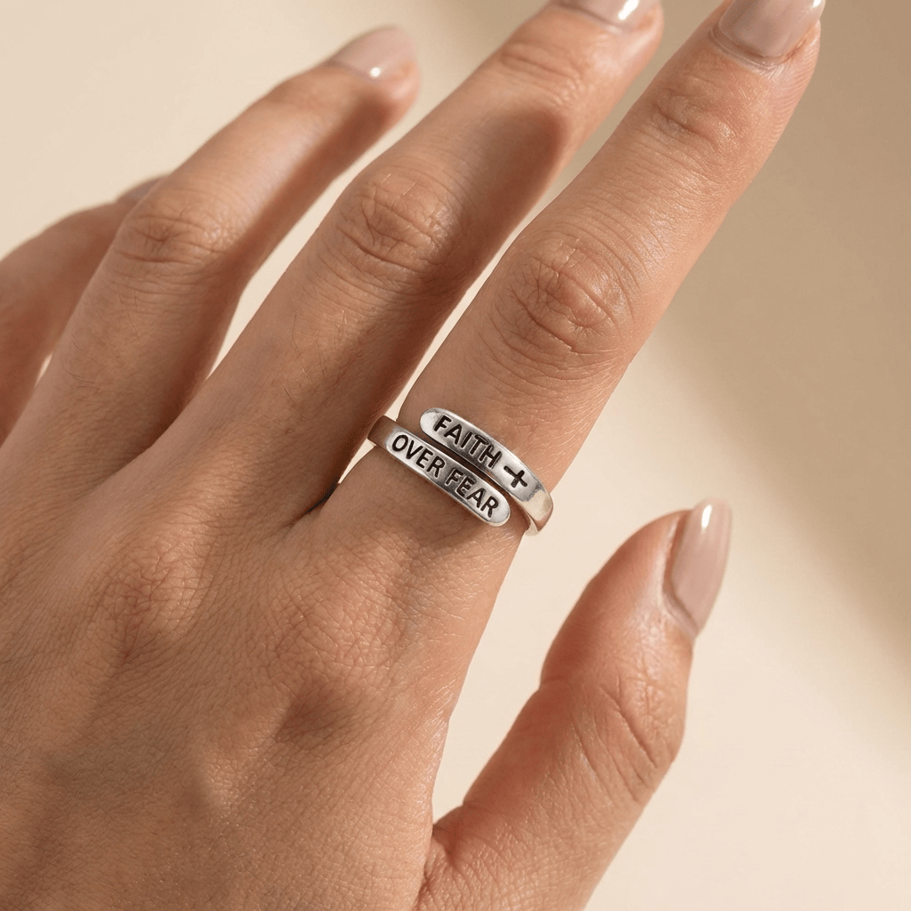 Anillo Fe sobre el Miedo (Ajustable)