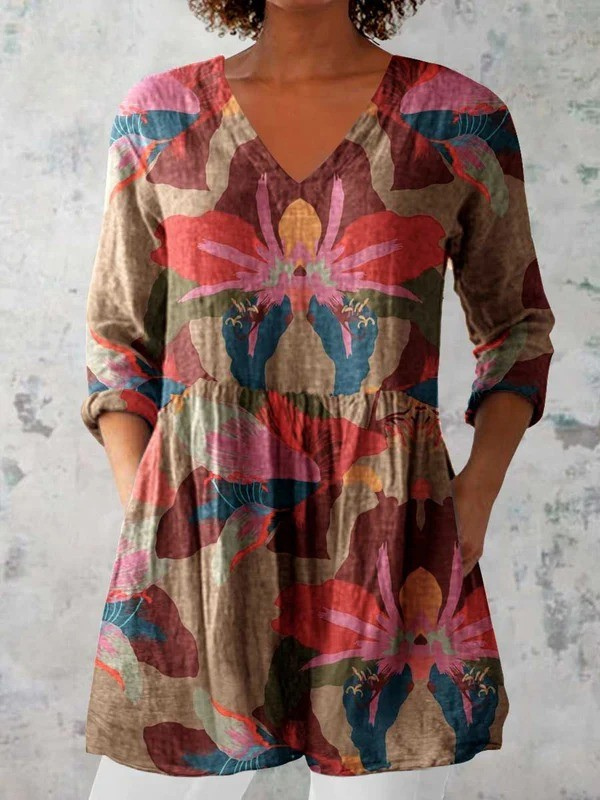 Harmony – Blusa larga elegante con escote en V