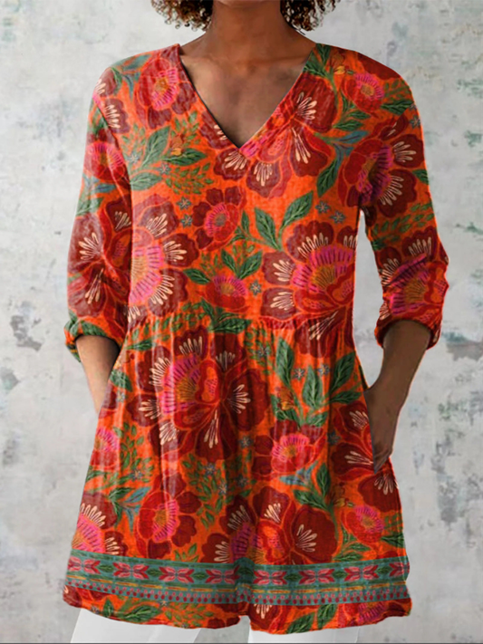 Felicità – Blusa larga con escote en V, elegante y cómoda