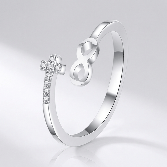 Anillo de Plata Fe e Infinito (Ajustable)