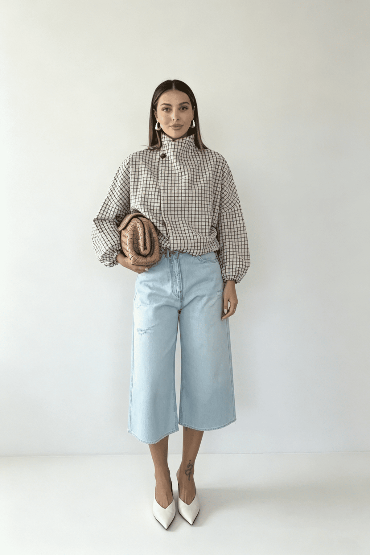 Martina | Chaqueta de cuadros holgada con botones