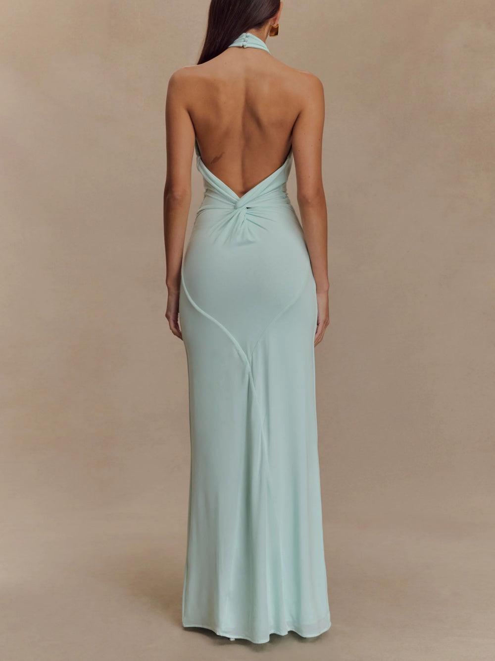 Macarena | Vestido largo de cuello halter