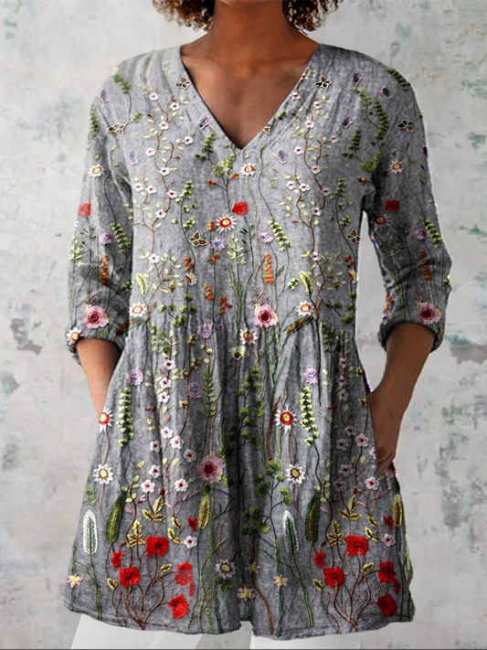 Victoria – Blusa larga de lana con escote en V