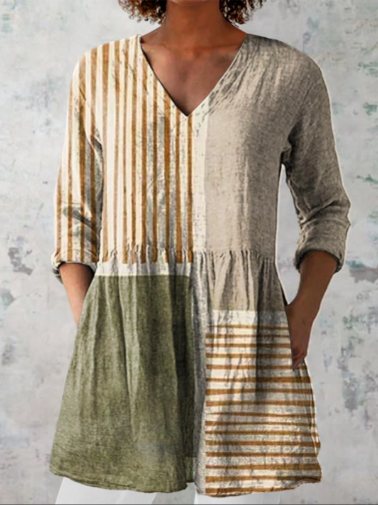 Halley – Blusa larga con escote en V elegante y versátil