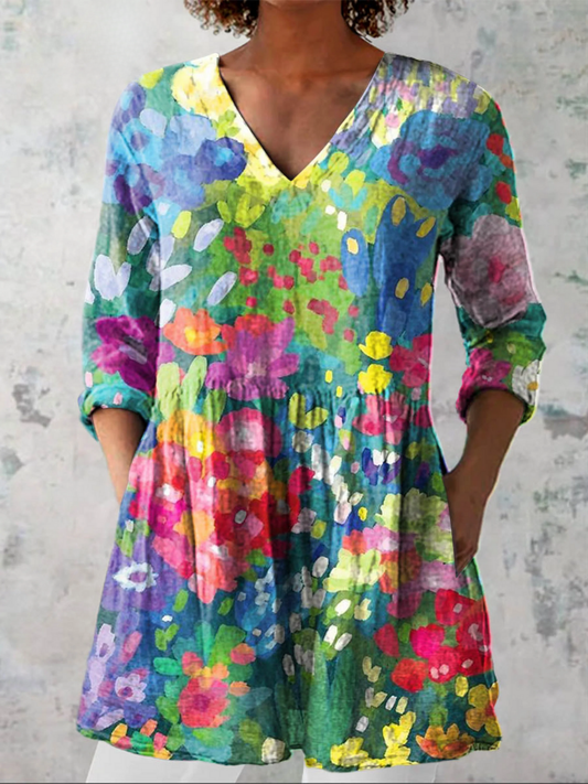 Cali – Blusa larga con escote en V, línea fluida y elegante