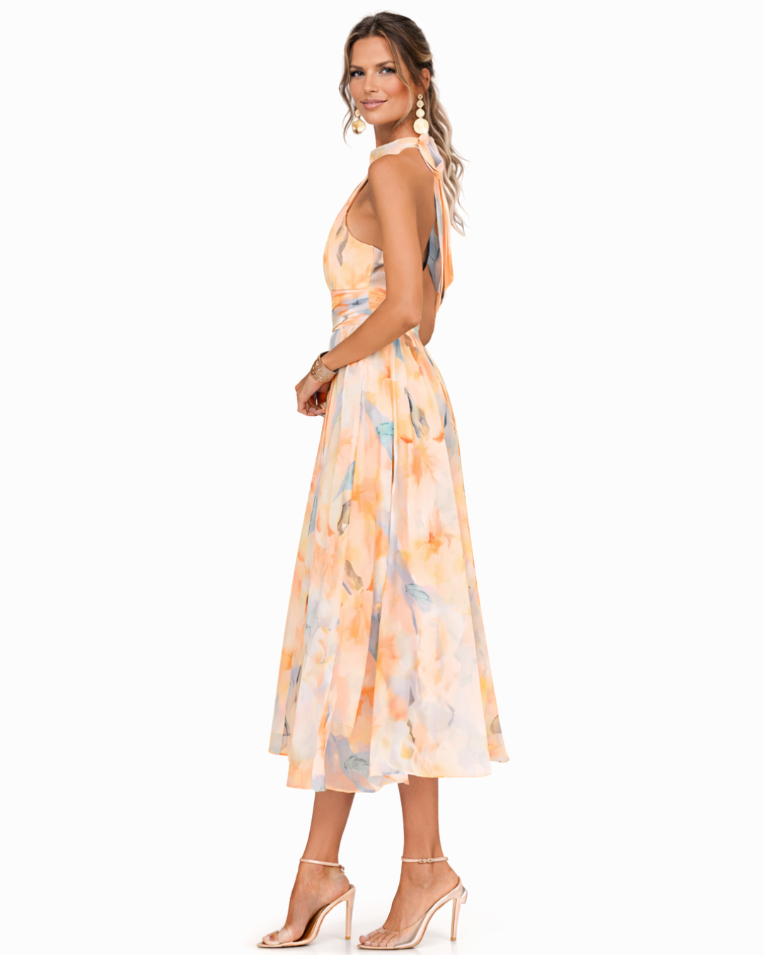 Aurora | Vestido con escote Halter y Estampado