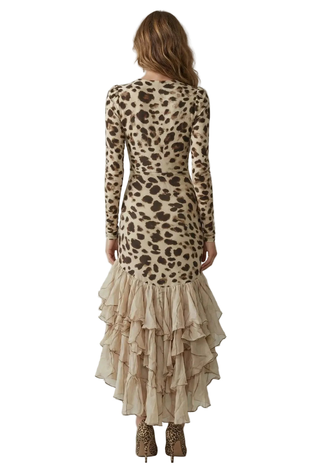Lioraé – Vestido midi con estampado de leopardo