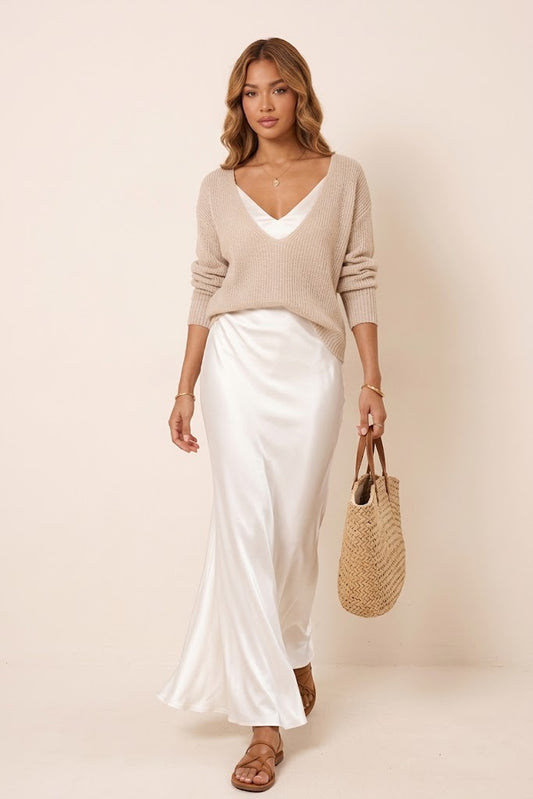 Alma | Vestido de Satén Elegante con Jersey