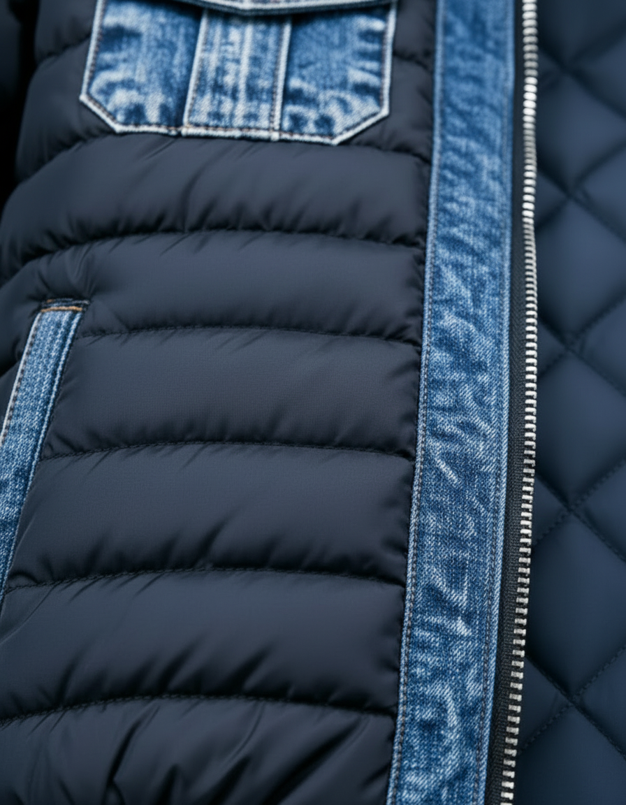 Valentín | Chaqueta híbrida de denim acolchado