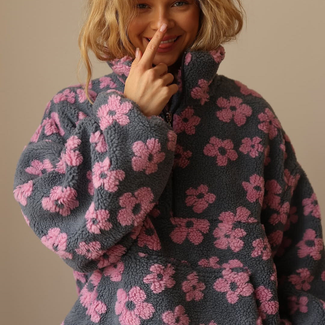 Elodie | Jersey floral de tejido polar suave
