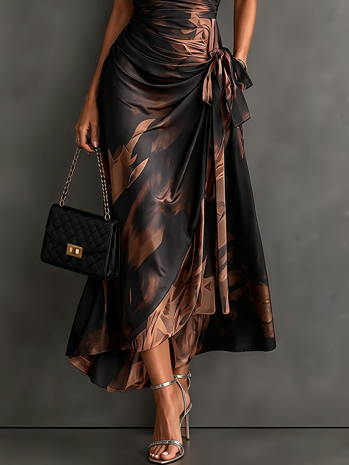 Maite | Vestido cruzado con estampado abstracto