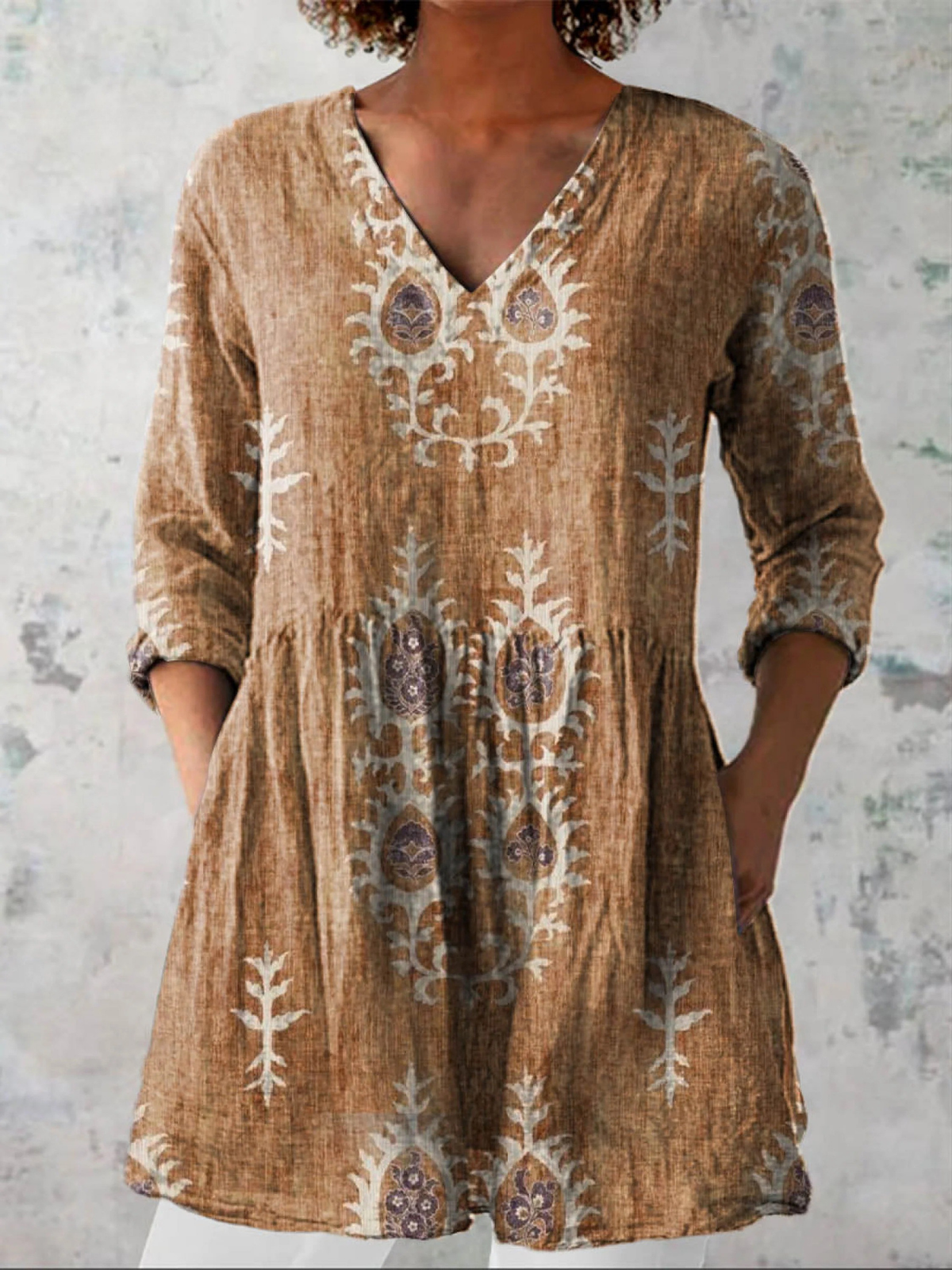 Maeve – Blusa larga con escote en V, elegante y femenina