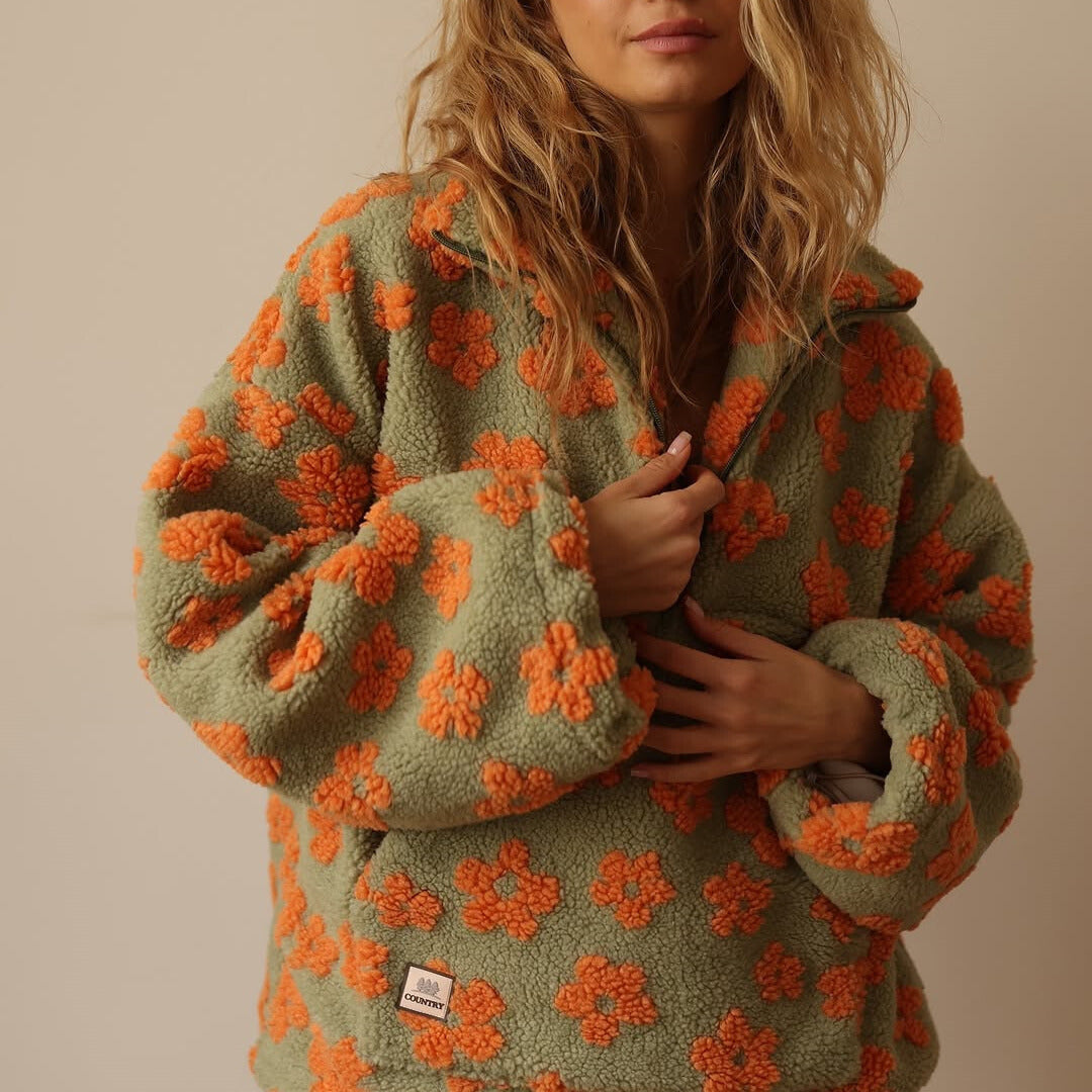 Elodie | Jersey floral de tejido polar suave