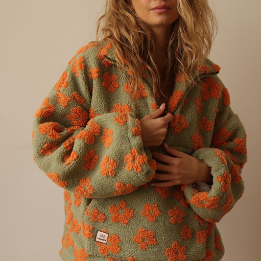 Elodie | Jersey floral de tejido polar suave