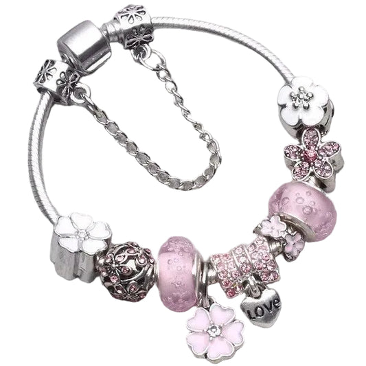 Pulseras vintage en plata rosa