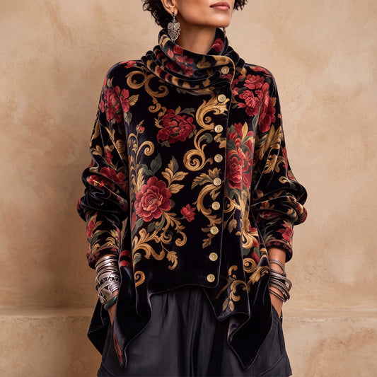 Estefanía / Top de terciopelo floral