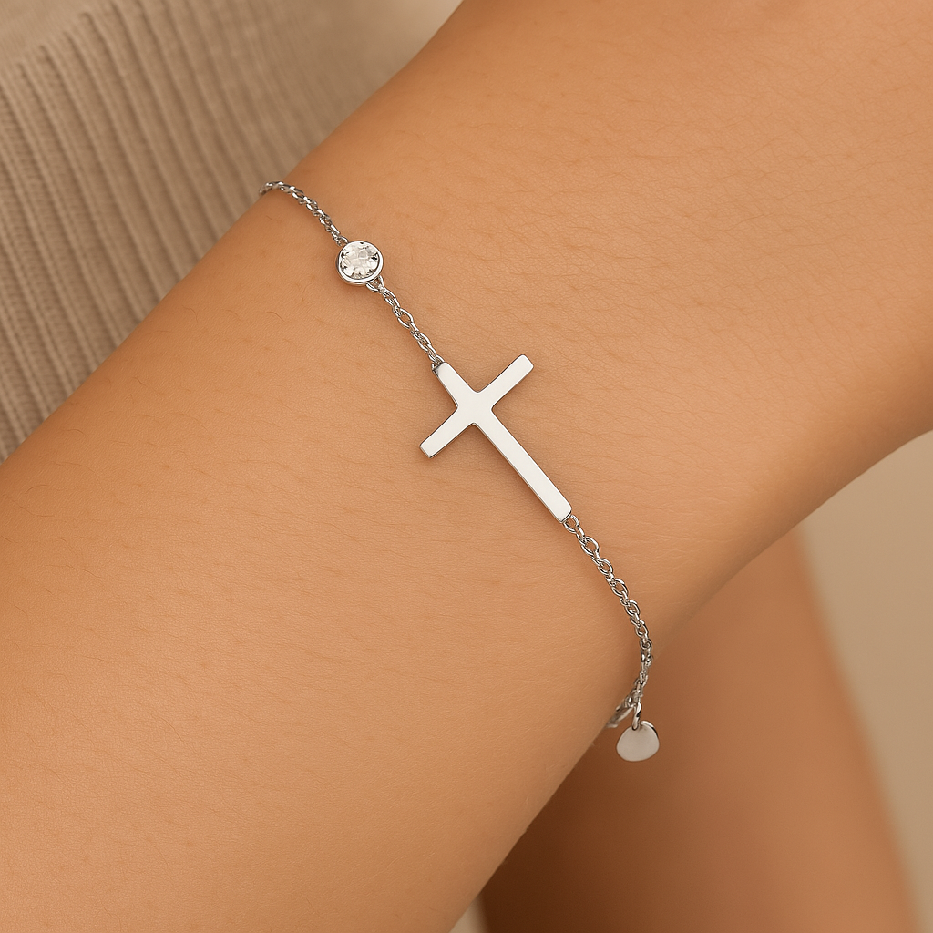 Pulsera Corazón Plateada Fe