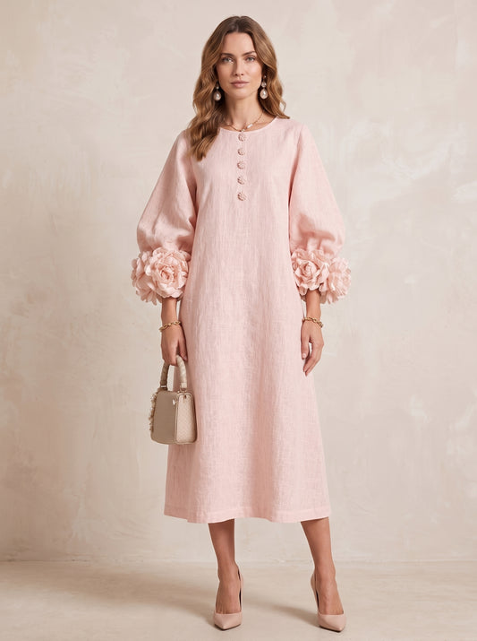 Luana | Vestido midi abotonado