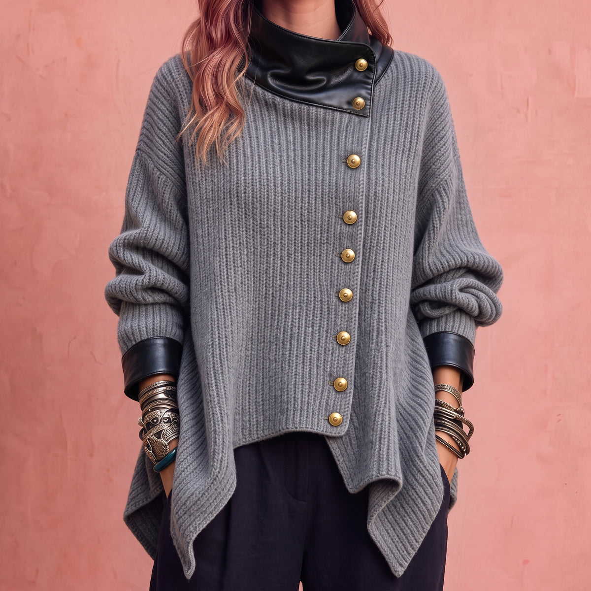 Itziar | Chaqueta de punto con polipiel
