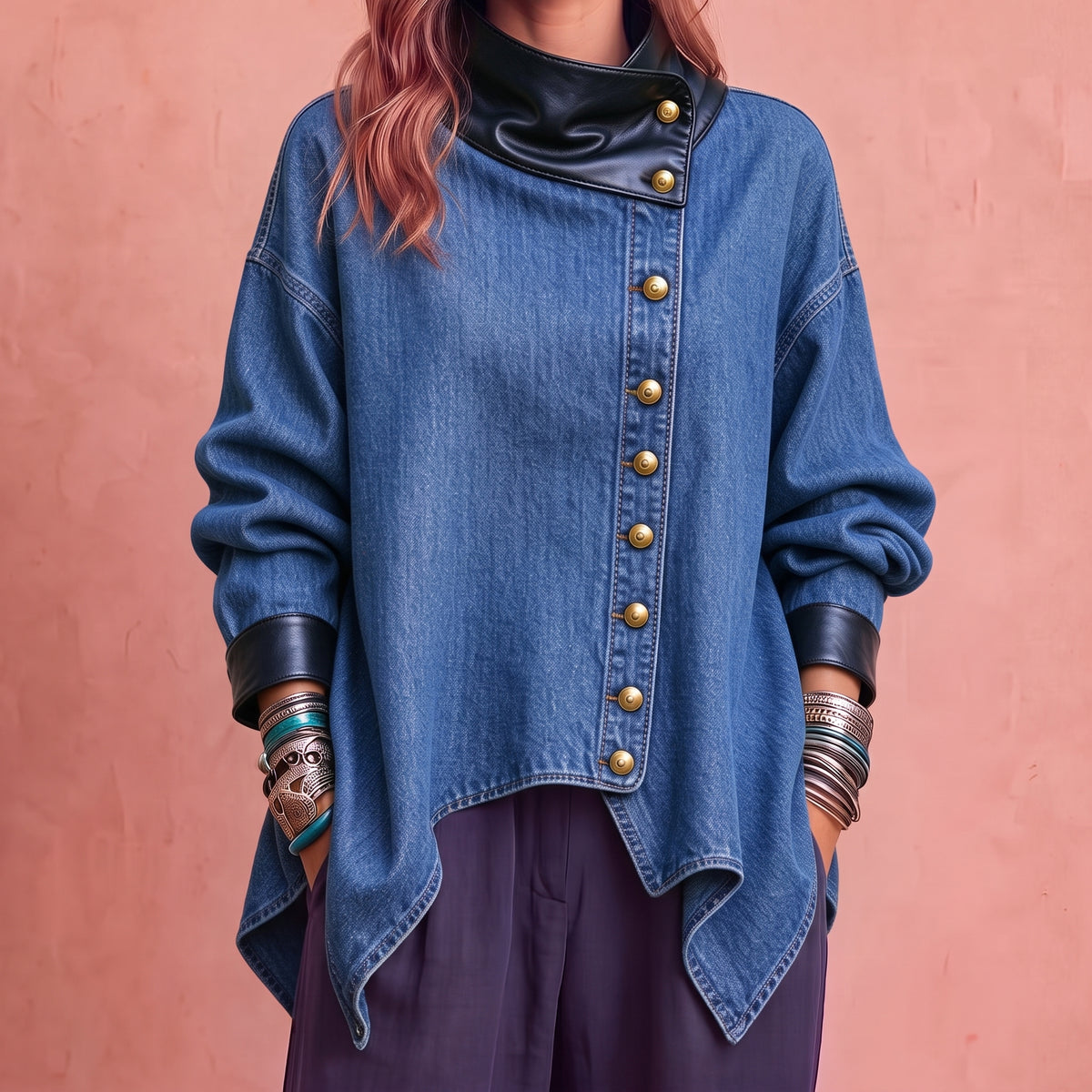 Belén | Chaqueta vaquera con ribete polipiel