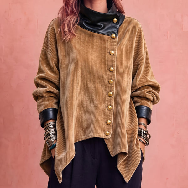 Ariadna | Chaqueta asimétrica de pana acogedora