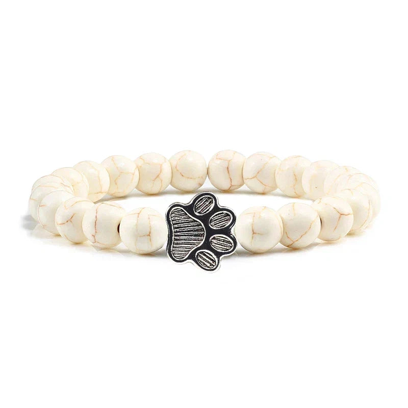 Pulsera con cuentas en forma de pata – Diseño en piedra natural