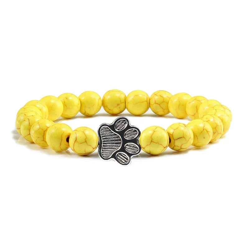 Pulsera con cuentas en forma de pata – Diseño en piedra natural