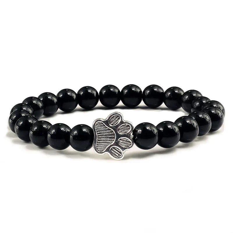 Pulsera con cuentas en forma de pata – Diseño en piedra natural