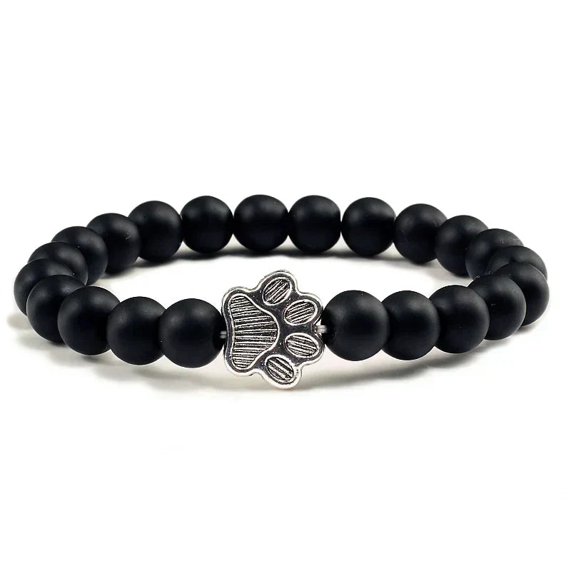 Pulsera con cuentas en forma de pata – Diseño en piedra natural