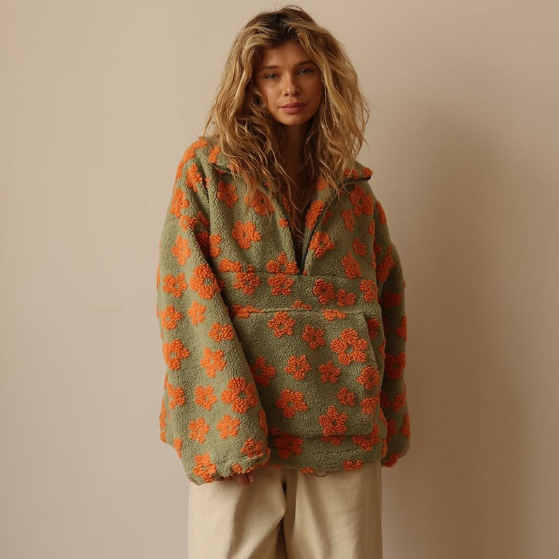 Elodie | Jersey floral de tejido polar suave