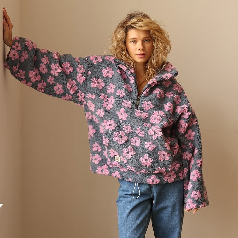 Elodie | Jersey floral de tejido polar suave