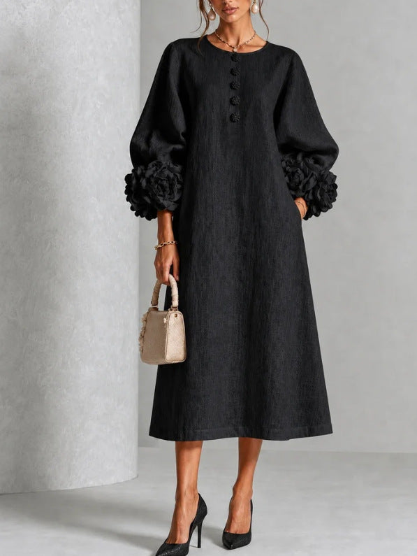 Luana | Vestido midi abotonado