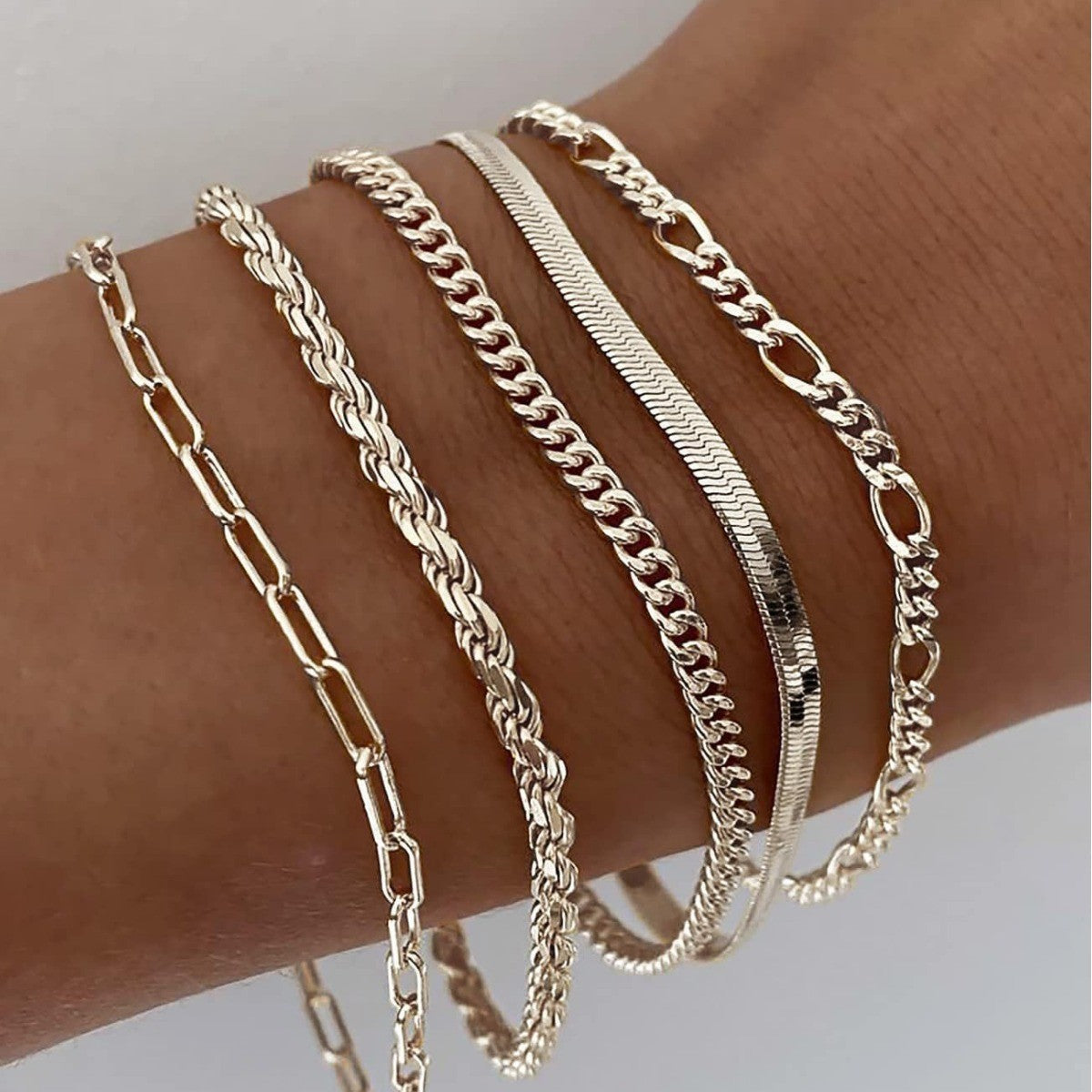 Conjunto de pulseras de oro