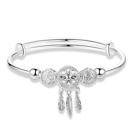 Pulsera ajustable Atrapasueños en plata
