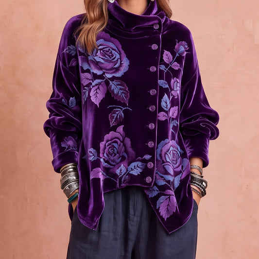 Remedios | Top de terciopelo con rosas