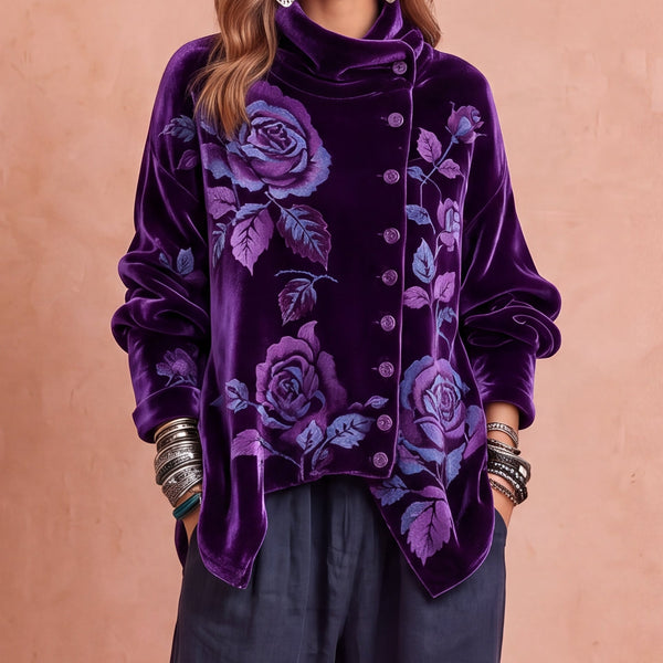 Remedios | Top de terciopelo con rosas